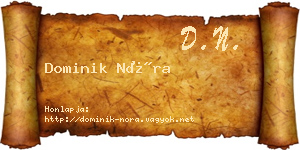 Dominik Nóra névjegykártya