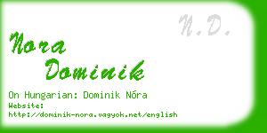 nora dominik business card